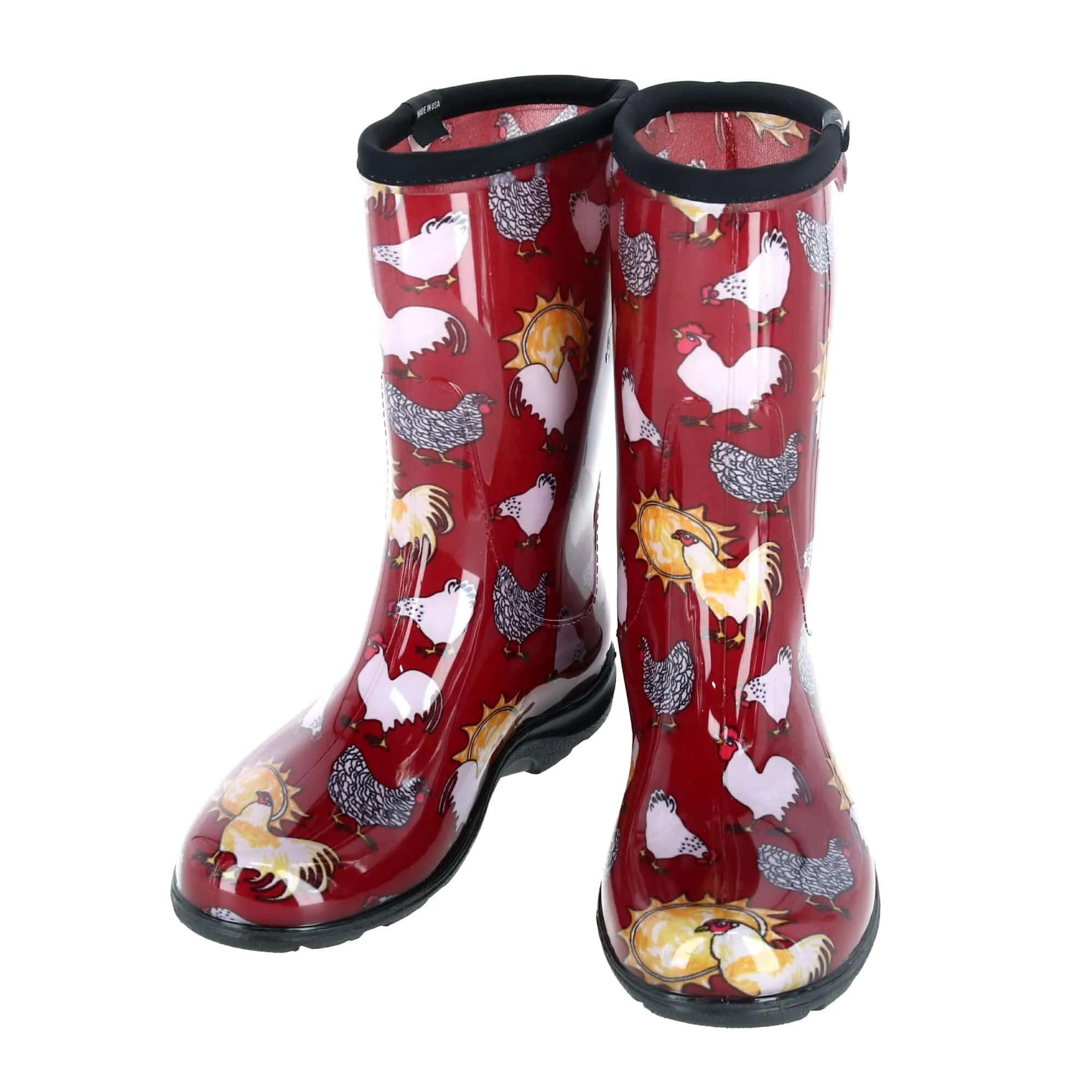 Sloggers Women's Chicken Print Rain and Garden Boots