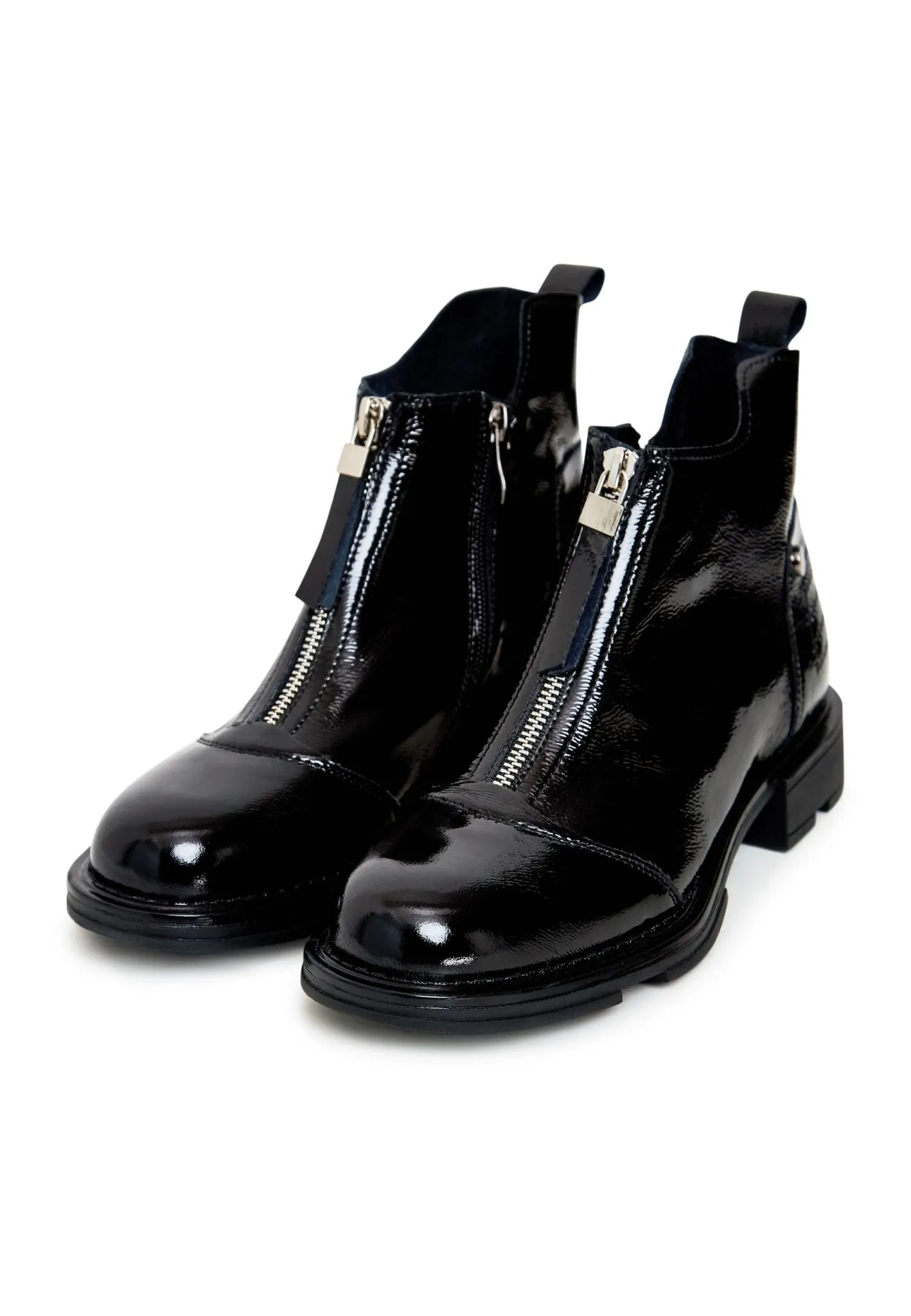 Stylish Ankle Boots Antonia - Patent Black