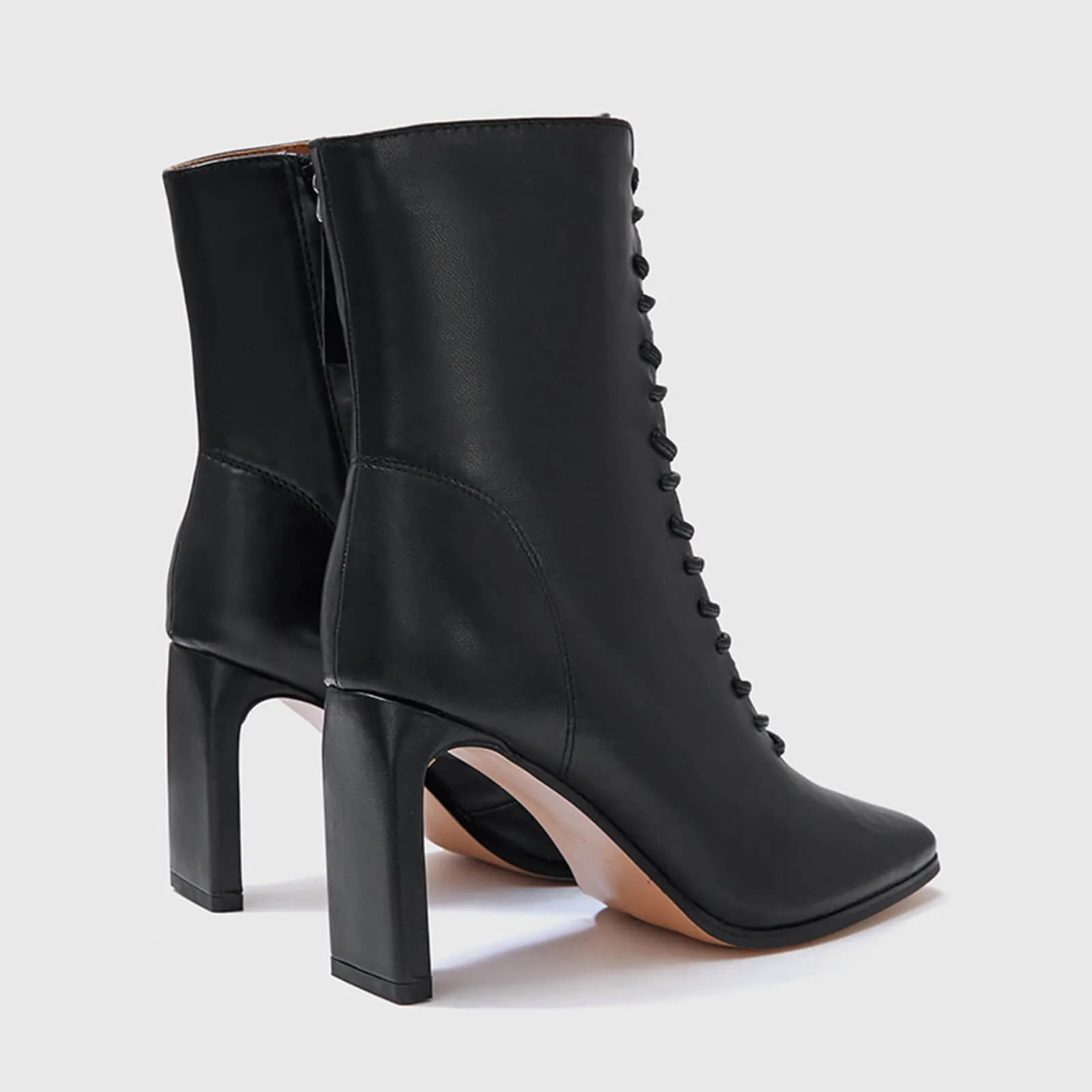 Stylish Lace Up Thin Block Heel Ankle Boots