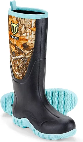 Thalia Green Neoprene Insulated Rain Boots with Steel Shank