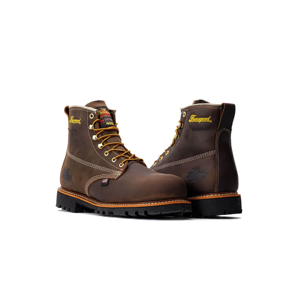 THOROGOOD COMP TOE 6 INCH WATERPROOF 400 GMS INSULATED BOOT CRAZY HORSE BROWN - MENS