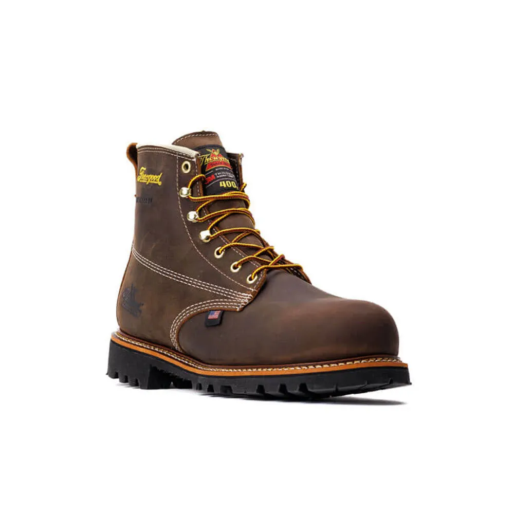 THOROGOOD COMP TOE 6 INCH WATERPROOF 400 GMS INSULATED BOOT CRAZY HORSE BROWN - MENS