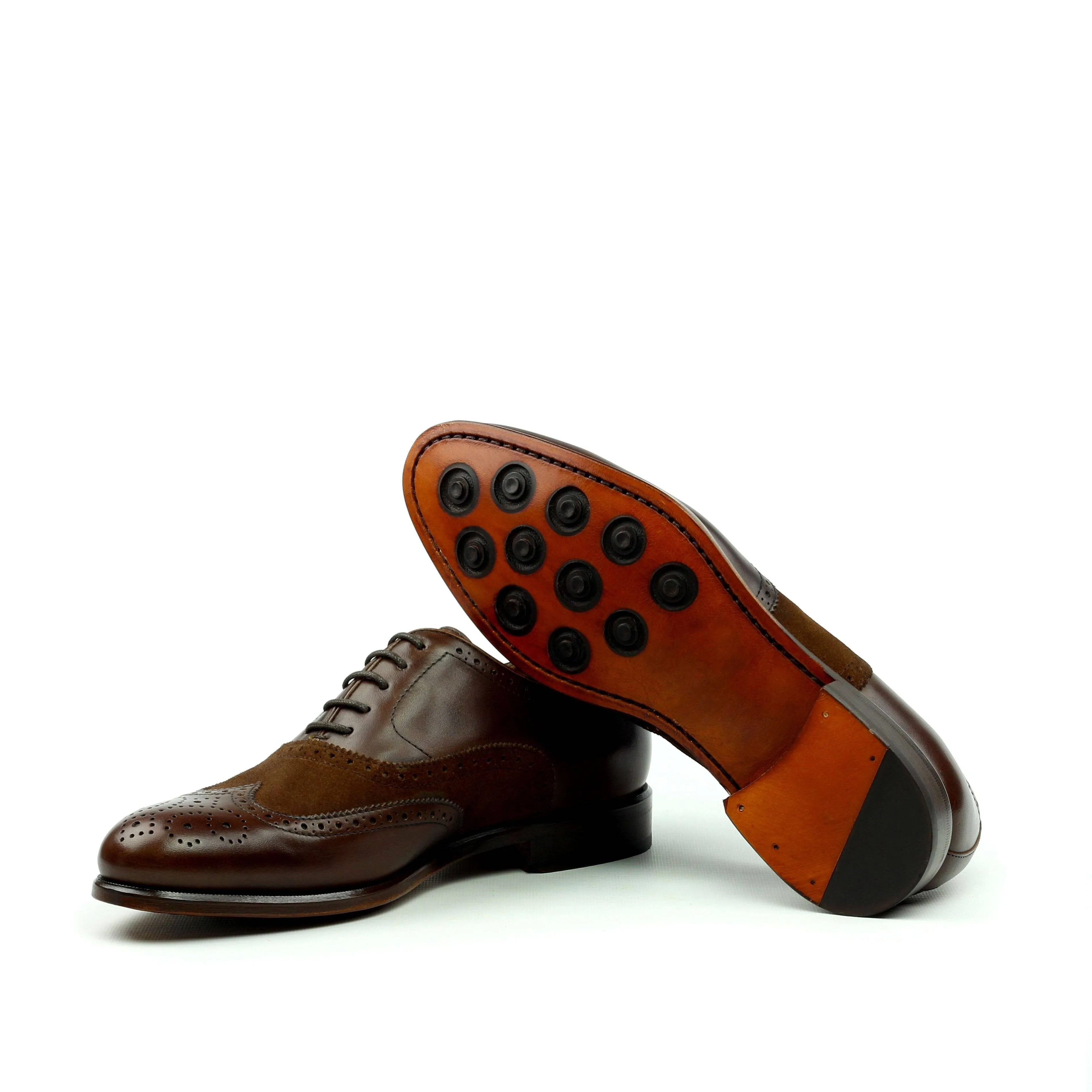 Unique Handcrafted Chestnut Brown Wingtip Oxford w/ Full Brogue by Le Ruux