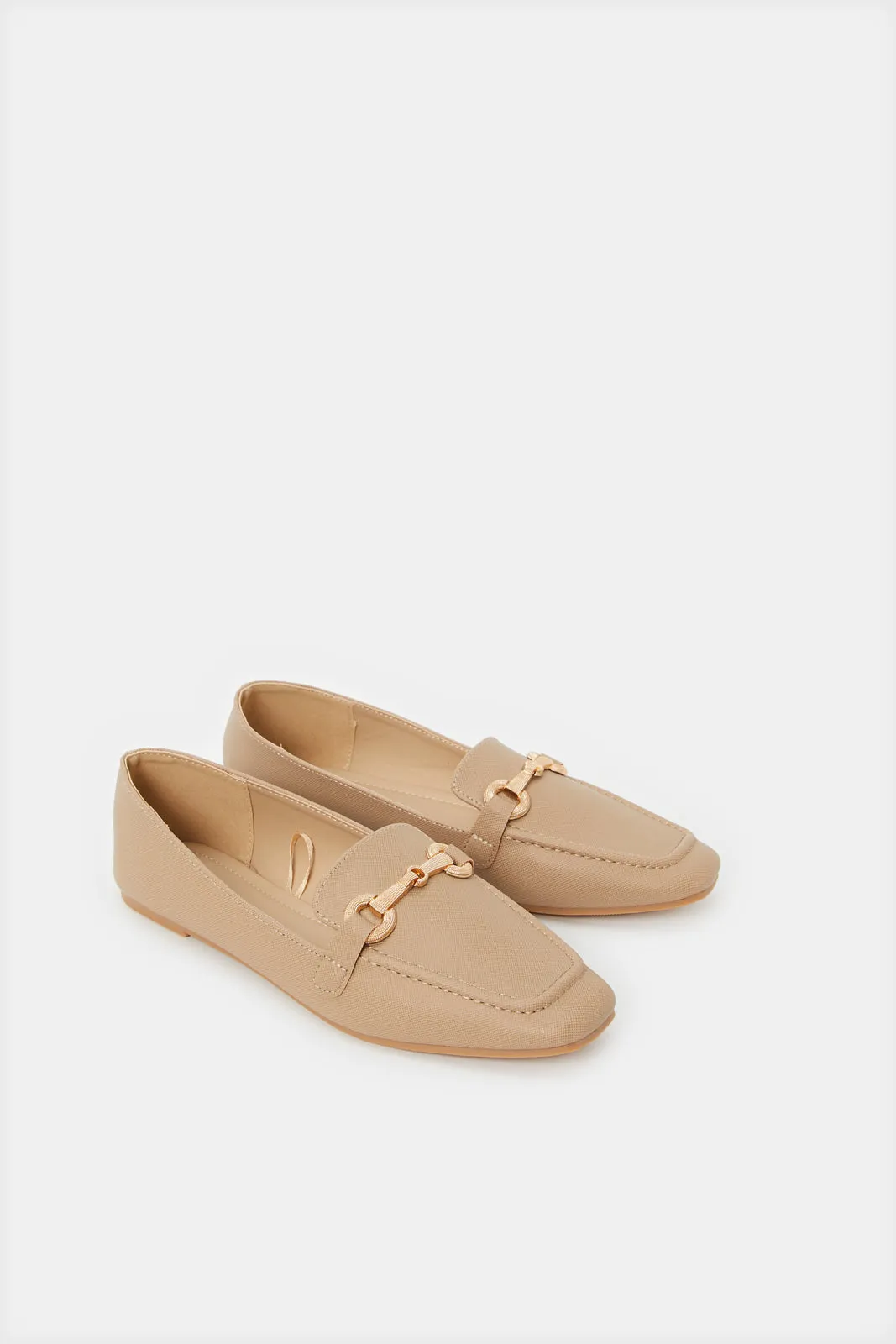 Women Taupe Embellished Loafer