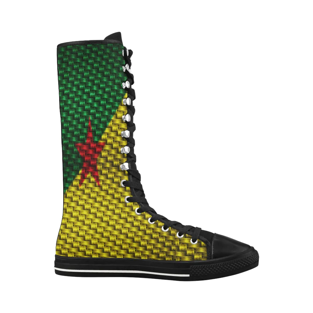 YANA FLAG Canvas Long Boots For Women