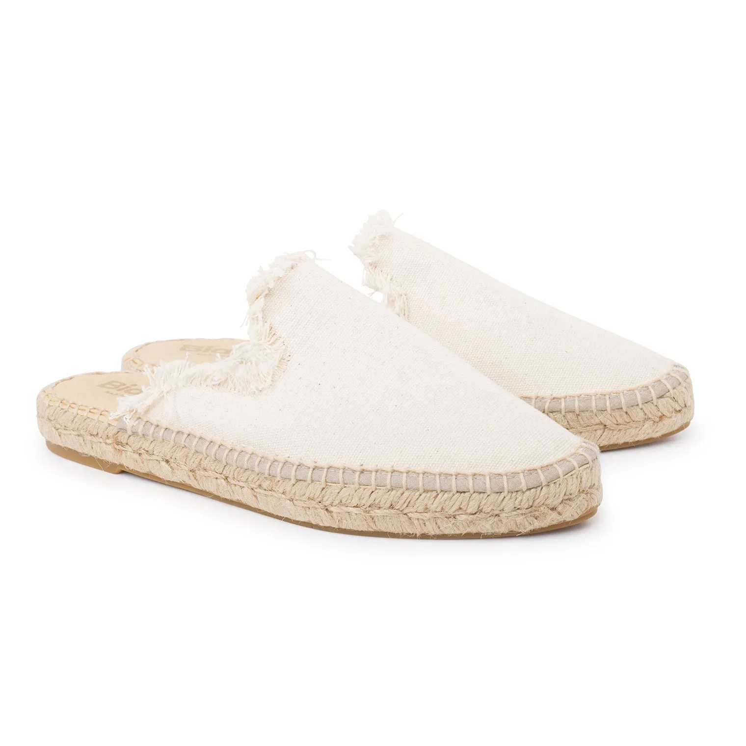 Zaragoza Canvas Espadrille Mule Slides - Beige Tan